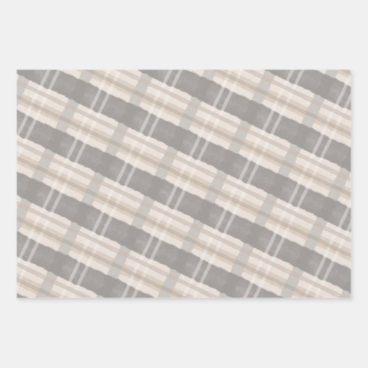 Abstracte Waterverf Festive Grey & Beige Patroon Inpakpapier Vel (Voorkant 3)