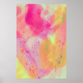 Abstracte Waterverf Fine Art Roze Geel Paarse Poster (Voorkant)
