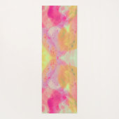 Abstracte Waterverf Fine Art Roze Geel Paarse Yogamat (Achterkant)
