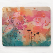 Abstracte Waterverf Floral Art Muismat Mousepad (Voorkant)