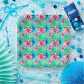 Abstracte Waterverf Floral Art Nouveau Papieren Bordje (Feest)