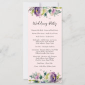 Abstracte Waterverf Floral bruiloft programma (Achterkant)