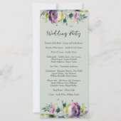 Abstracte Waterverf Floral bruiloft programma (Achterkant)