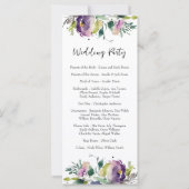 Abstracte Waterverf Floral bruiloft programma (Achterkant)