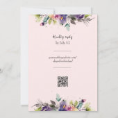 Abstracte Waterverf Floral bruiloft uitnodiging (Achterkant)