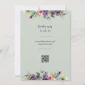 Abstracte Waterverf Floral bruiloft uitnodiging (Achterkant)