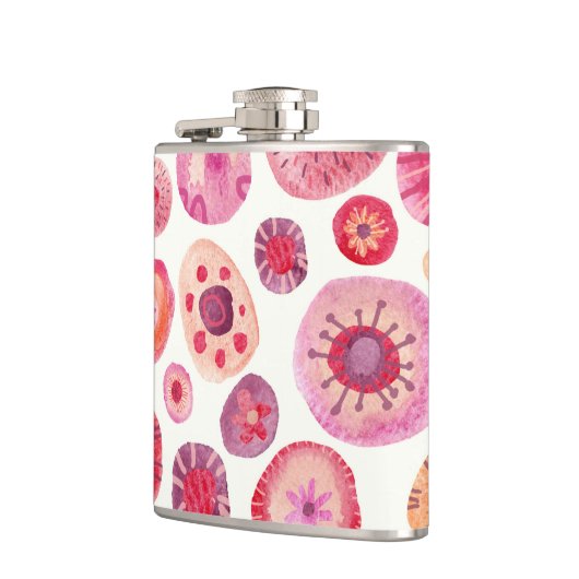 Abstracte Waterverf Floral Heupfles (Links)