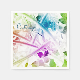 Abstracte Waterverf Floral Napkins Servetten