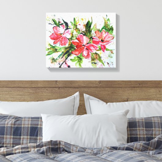 Abstracte Waterverf Floral Print (Insitu (Slaapkamer))