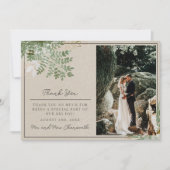 Abstracte Waterverf Floral Sage Green Wedding Bedankkaart (Voorkant)