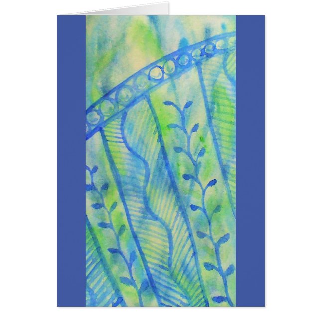 Abstracte waterverf florale grafische kaart (Voorkant)