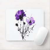 Abstracte Waterverf Flowers Muismat (Met muis)