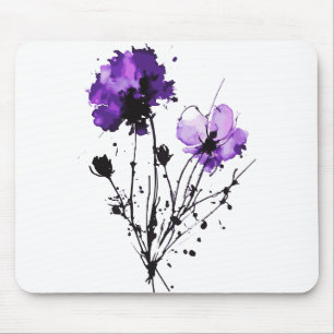 Abstracte Waterverf Flowers Muismat