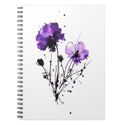 Abstracte Waterverf Flowers Notitieboek (Voorkant)