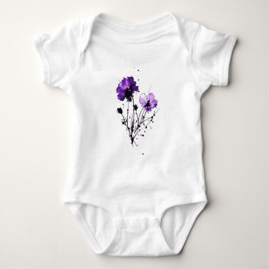 Abstracte Waterverf Flowers Romper (Voorkant)