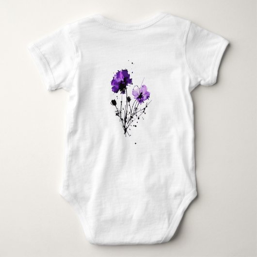 Abstracte Waterverf Flowers Romper (Achterkant)