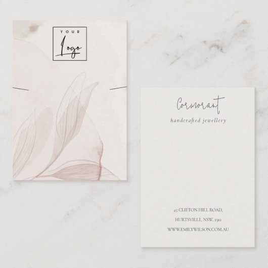 Abstracte Waterverf Foliage Logo Houder van het Ke Visitekaartje (Voorkant / Achterkant)