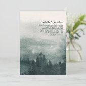 Abstracte Waterverf Forest Green Landscape Wedding Kaart (Staand voorkant)