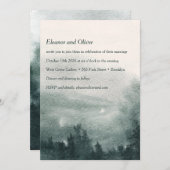 Abstracte Waterverf Forest Green Landscape Wedding Kaart (Voorkant / Achterkant)