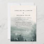 Abstracte Waterverf Forest Green Landscape Wedding Kaart (Voorkant)