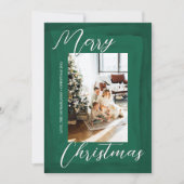 Abstracte Waterverf Foto Merry Kerstmis Kaart (Voorkant)