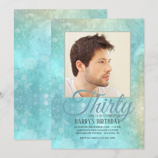 Abstracte Waterverf fotouitnodiging Kaart (Voorkant / Achterkant)