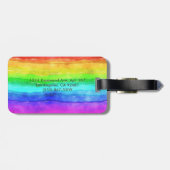 Abstracte Waterverf gekleurde strips regenboog. Bagagelabel (Achterkant horizontaal)
