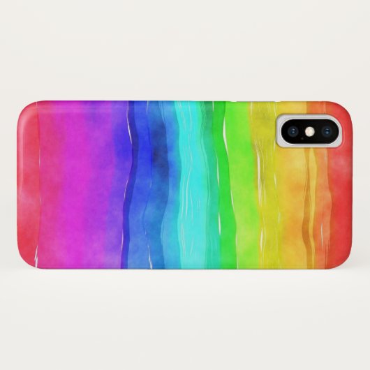 Abstracte Waterverf gekleurde strips regenboog Case-Mate iPhone Case (Achterkant (horizontaal))