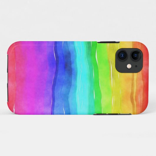 Abstracte Waterverf gekleurde strips regenboog Case-Mate iPhone Case (Achterkant (horizontaal))