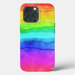 Abstracte Waterverf gekleurde strips regenboog Case-Mate iPhone Case