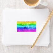 Abstracte Waterverf gekleurde strips regenboog. Etiket (Insitu)