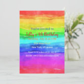 Abstracte Waterverf gekleurde strips regenboog. Kaart (Staand voorkant)