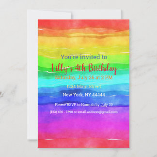 Abstracte Waterverf gekleurde strips regenboog. Kaart