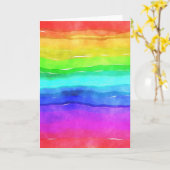 Abstracte Waterverf gekleurde strips regenboog Kaart (Gele Bloem)