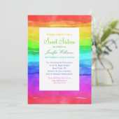 Abstracte Waterverf gekleurde strips regenboog. Kaart (Staand voorkant)