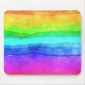 Abstracte Waterverf gekleurde strips regenboog Muismat (Voorkant)