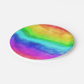 Abstracte Waterverf gekleurde strips regenboog Papieren Bordje (Gekanteld)