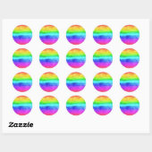 Abstracte Waterverf gekleurde strips regenboog Ronde Sticker (Vel)