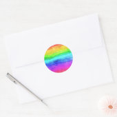 Abstracte Waterverf gekleurde strips regenboog Ronde Sticker (Envelop)