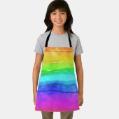 Abstracte Waterverf gekleurde strips regenboog Schort (Insitu)