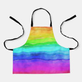Abstracte Waterverf gekleurde strips regenboog Schort (Voorkant)