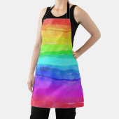 Abstracte Waterverf gekleurde strips regenboog Schort (Insitu)