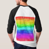 Abstracte Waterverf gekleurde strips regenboog T-shirt (Achterkant)