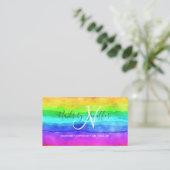 Abstracte Waterverf gekleurde strips regenboog. Visitekaartje (Staand voorkant)