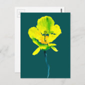 Abstracte waterverf gele bloem briefkaart (Voorkant / Achterkant)