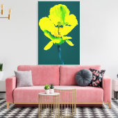 Abstracte waterverf gele bloem canvas afdruk (Insitu (Woonkamer))