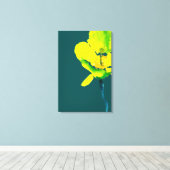 Abstracte waterverf gele bloem canvas afdruk (Insitu (Houten vloer))