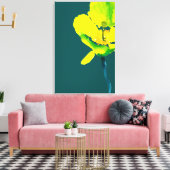 Abstracte waterverf gele bloem canvas afdruk (Insitu (Woonkamer))
