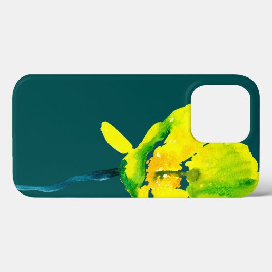 Abstracte waterverf gele bloem Case-Mate iPhone case (Achterkant (horizontaal))