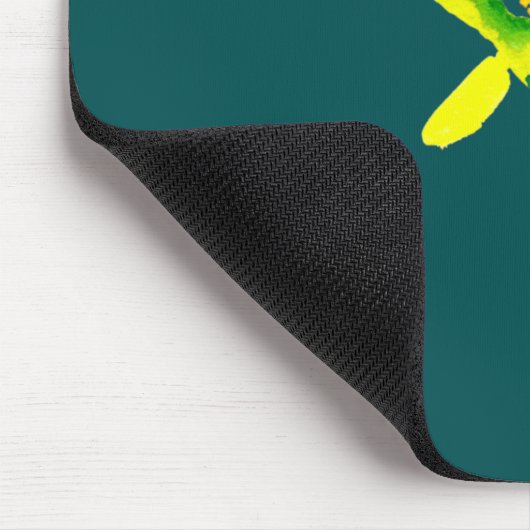 Abstracte waterverf gele bloem muismat (Hoek)